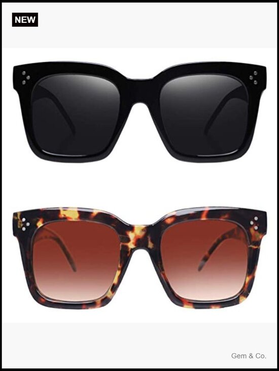 Vintage Oversized Square Sunglasses UV400 Protection Flat Lens main image 4